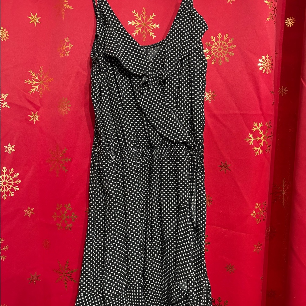 Express Black and White Polka Dot Blouse